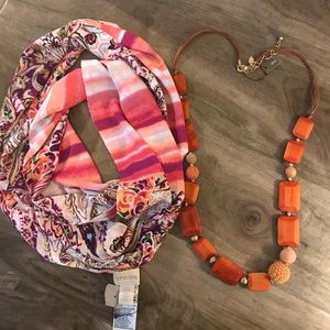 Chico’s infinity scarf and necklace